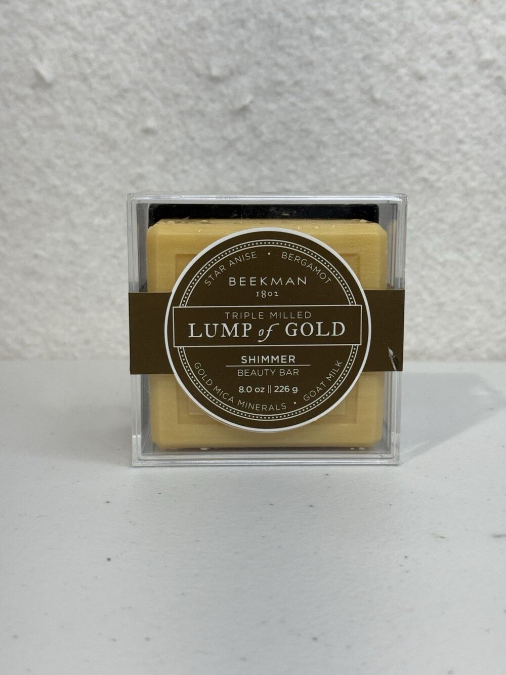 Beekman 1802 Lump of Gold Shimmer Beauty Bar 8oz Star Anise Bergamot Goat Milk